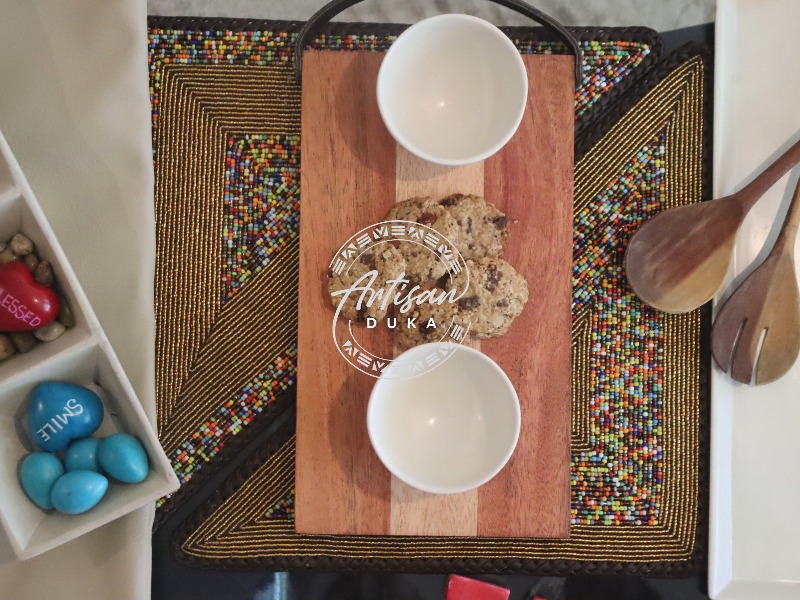 Triangular beaded placemat