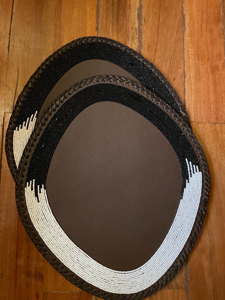 Black and White Oval Placemats