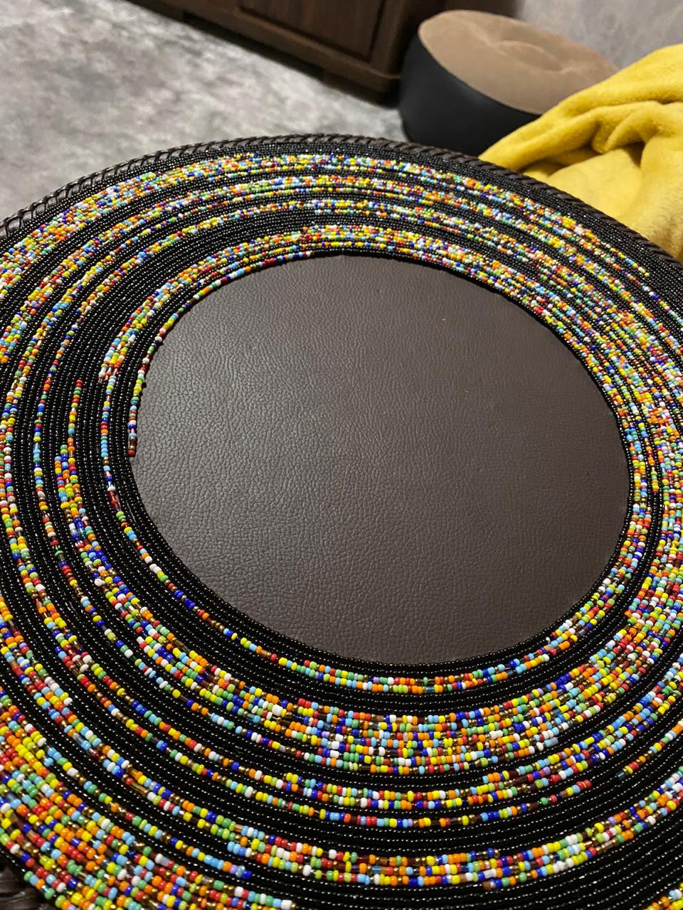 Beaded Leather Handmade Placemat