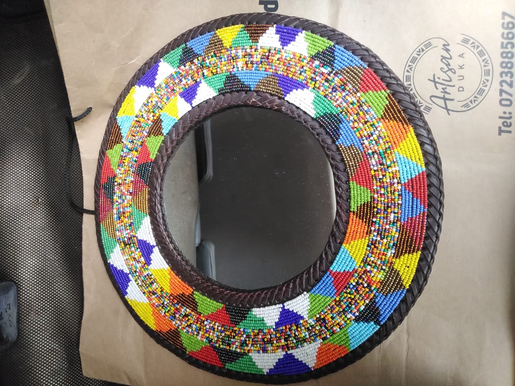 Multicolored Beaded Mirror