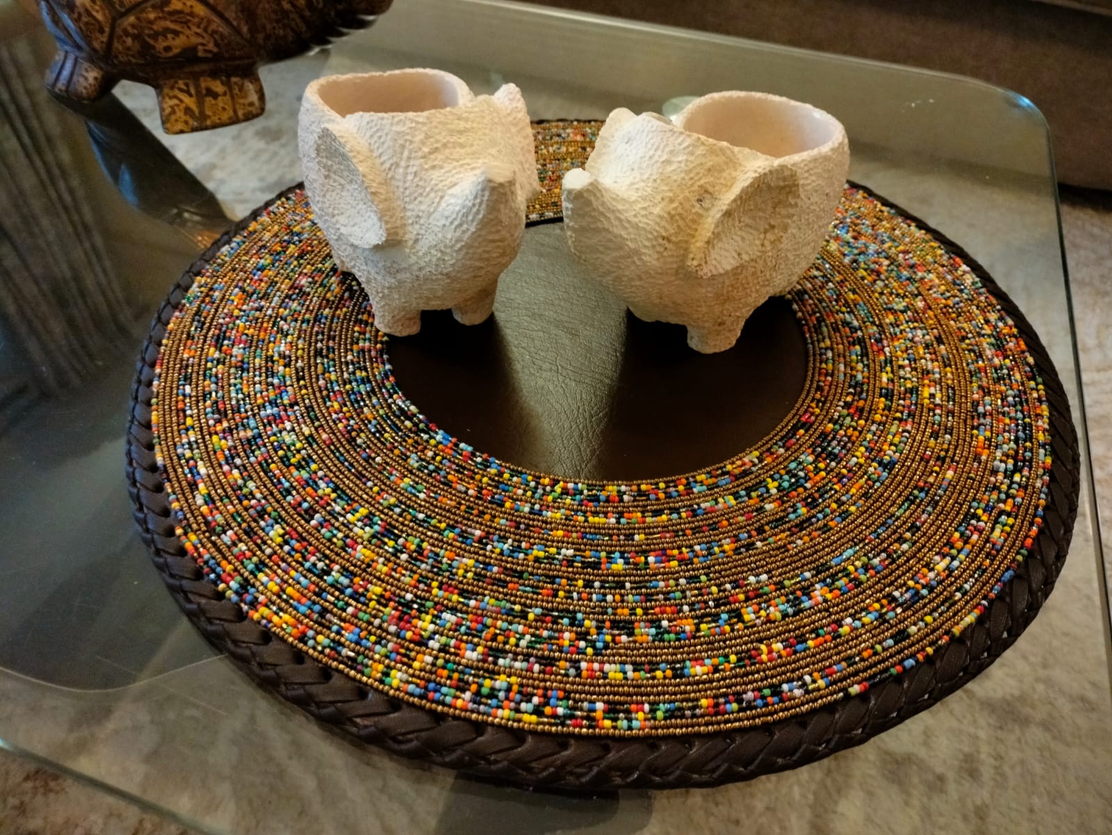 Textured elephant candle holders