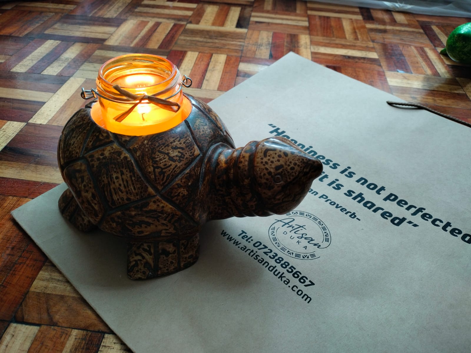 Rustic turtle Candle Holders