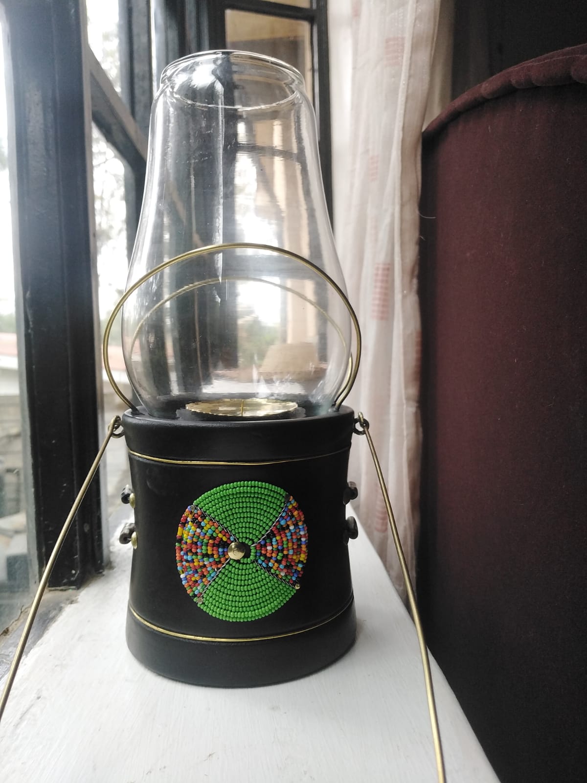 Jungle green Lantern Candle Holder