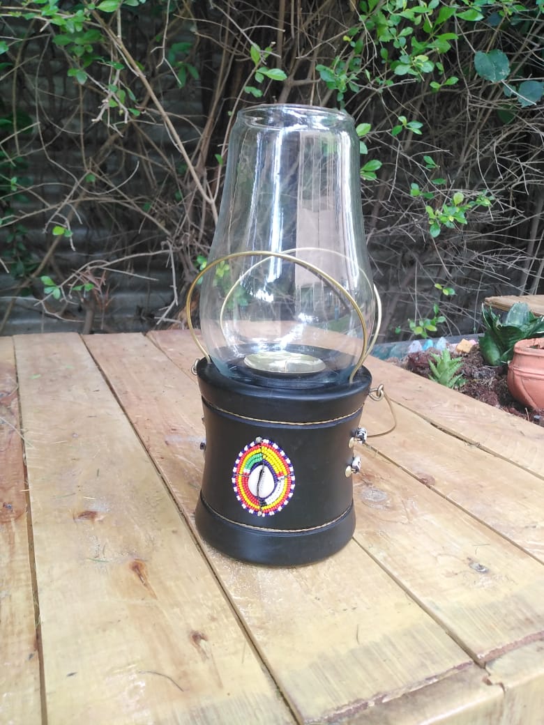 Tribal Maasai Beaded Lantern-style Candle Holder