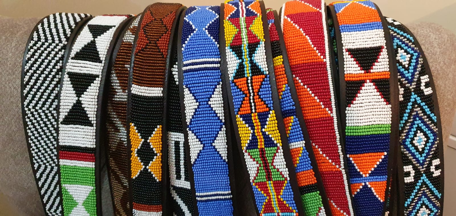 Beaded belts, multicolored beaded belts, Kenyan beaded belts, African belts