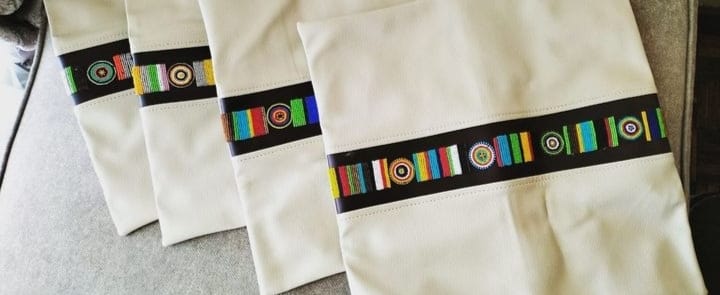 Contemporary Elegance: Beaded Pillow Cover for Modern Living