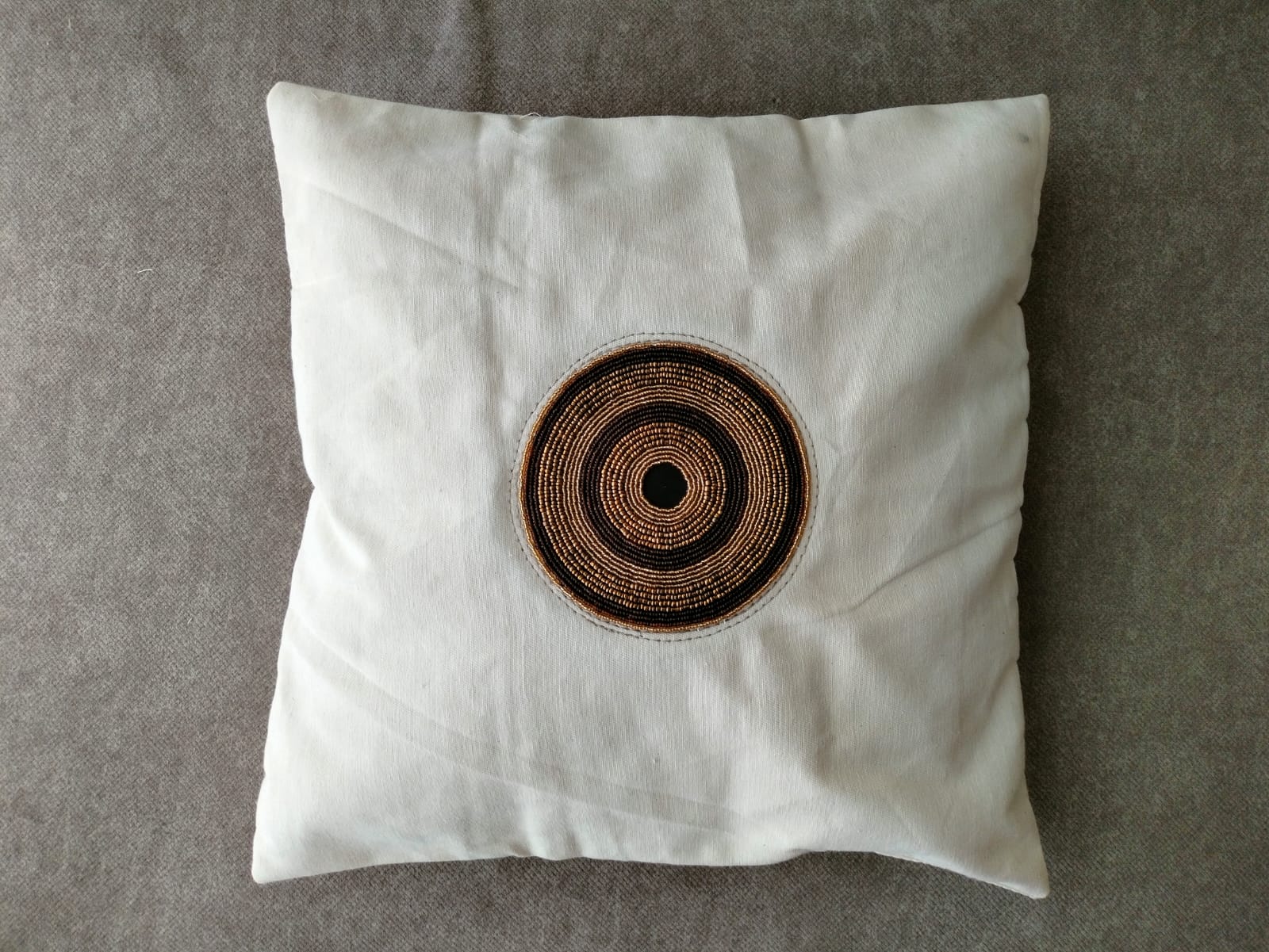 Linen throw cover, linen throw cover with beads, beaded throw cover, throw cover