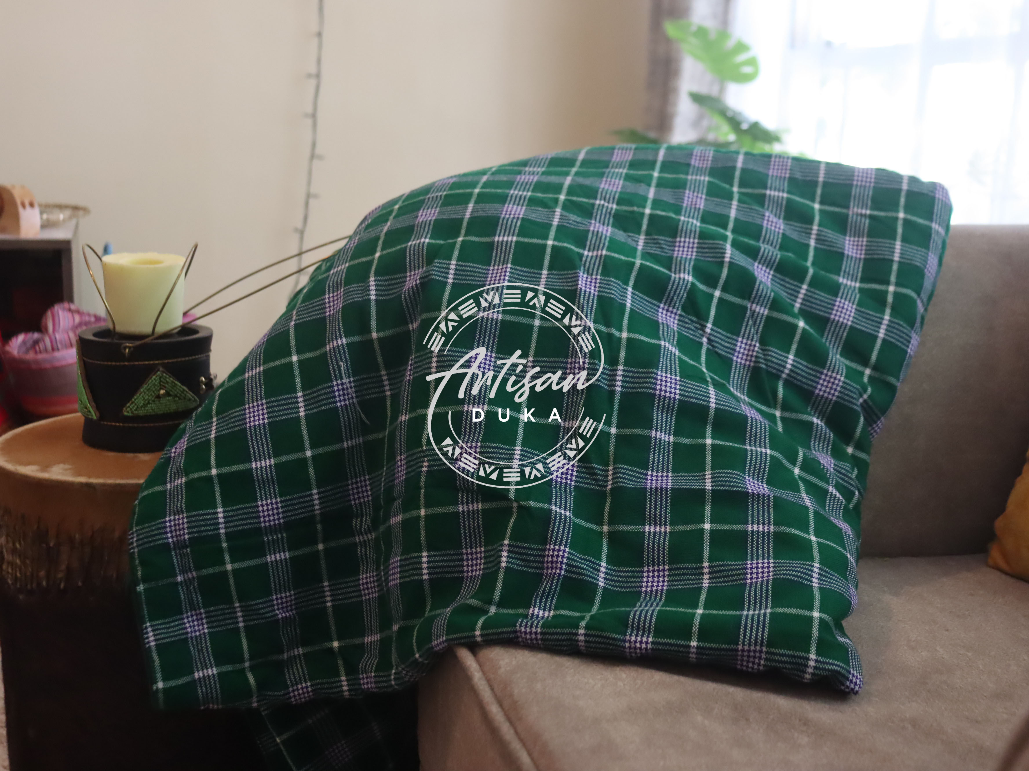 Green Maasai blanket