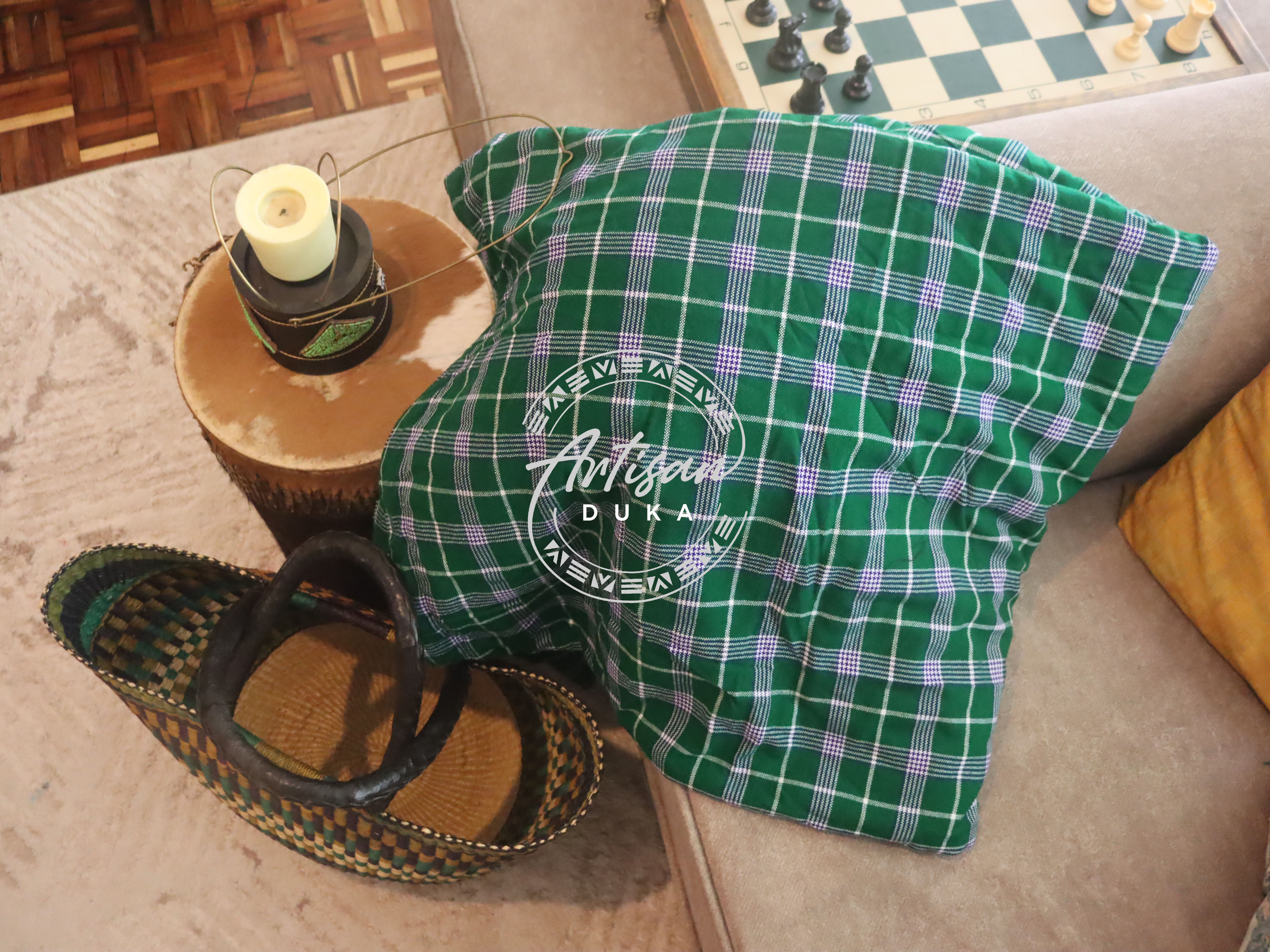 Green Maasai blanket