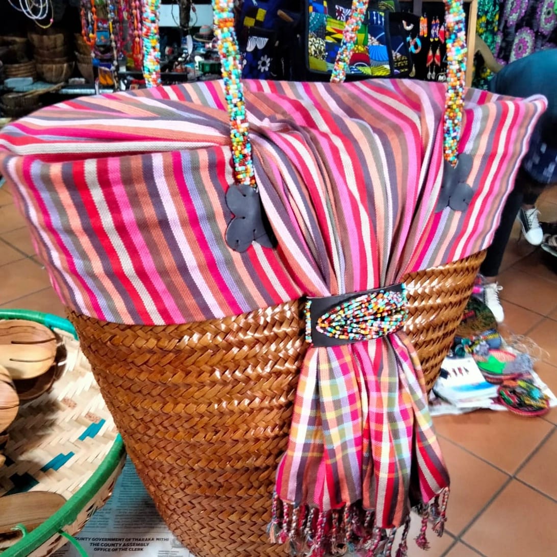 Pink Kikoy Basket