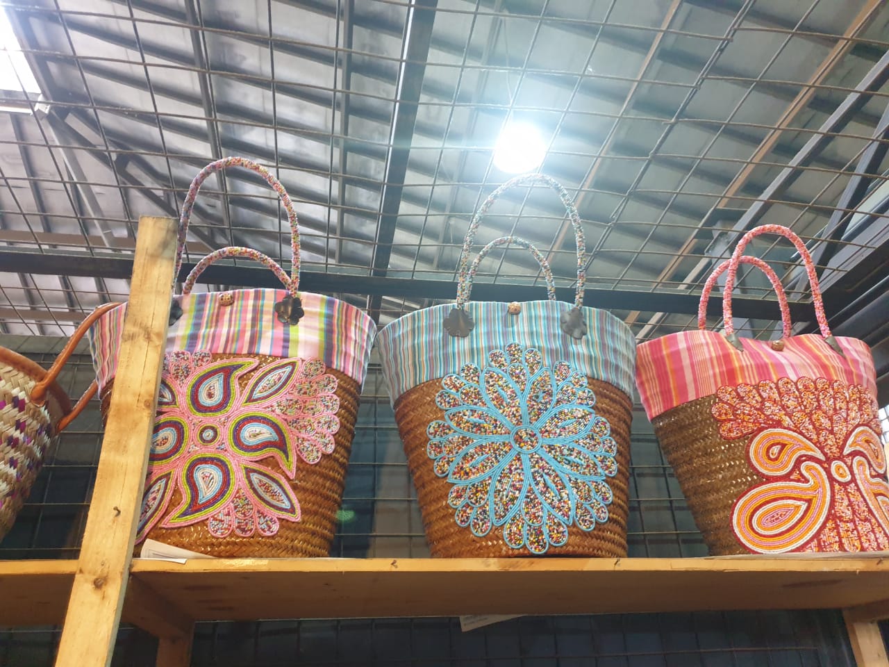 Intricately Beaded Kikoy Basket