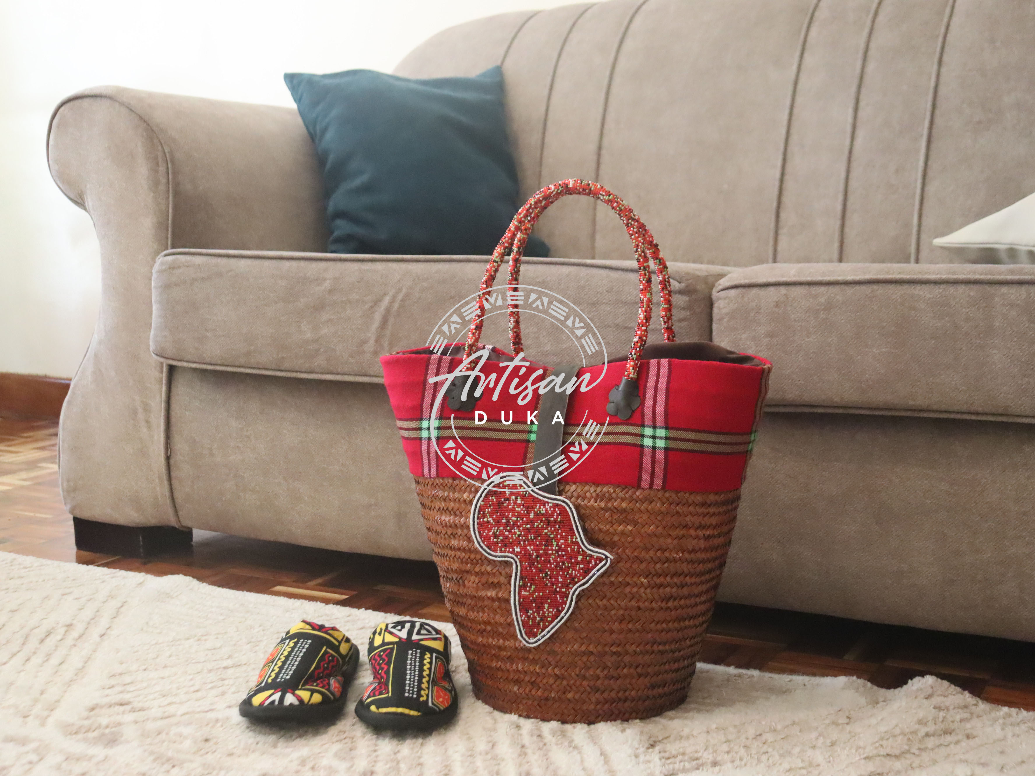 Kikoy basket, Sisal basket, Kenyan kikoy basket, Kenyan basket