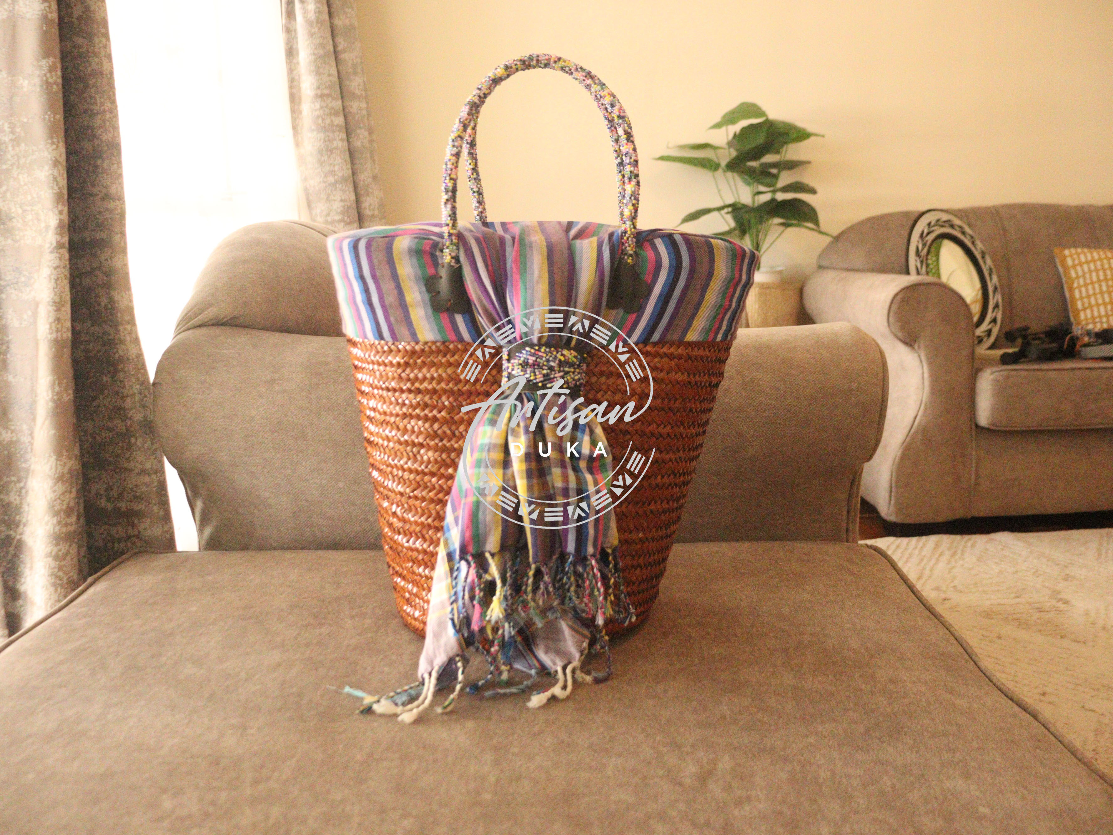 Kikoy basket, Sisal basket, Kenyan kikoy basket, Kenyan basket