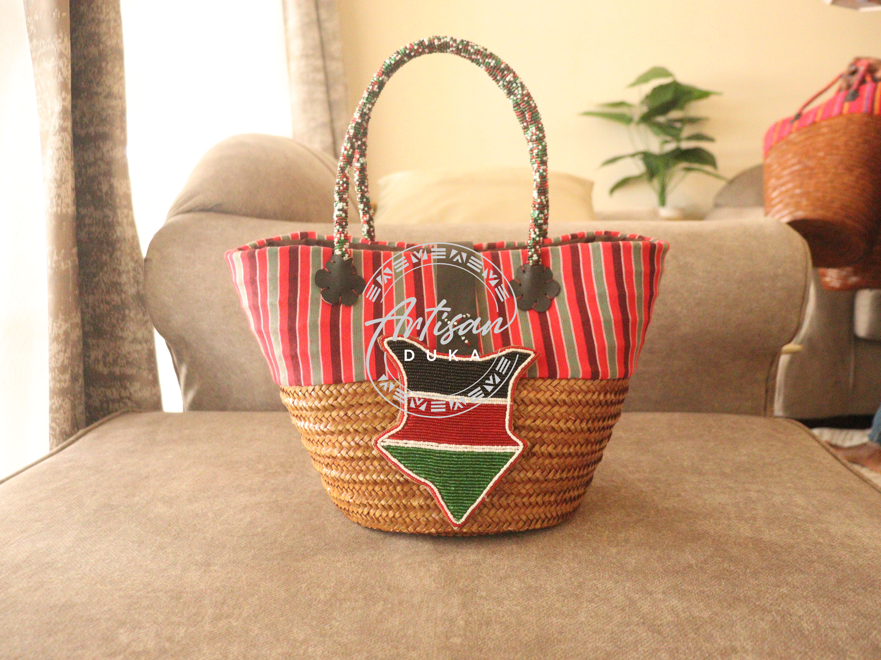Kikoy basket, Sisal basket, Kenyan kikoy basket, Kenyan basket