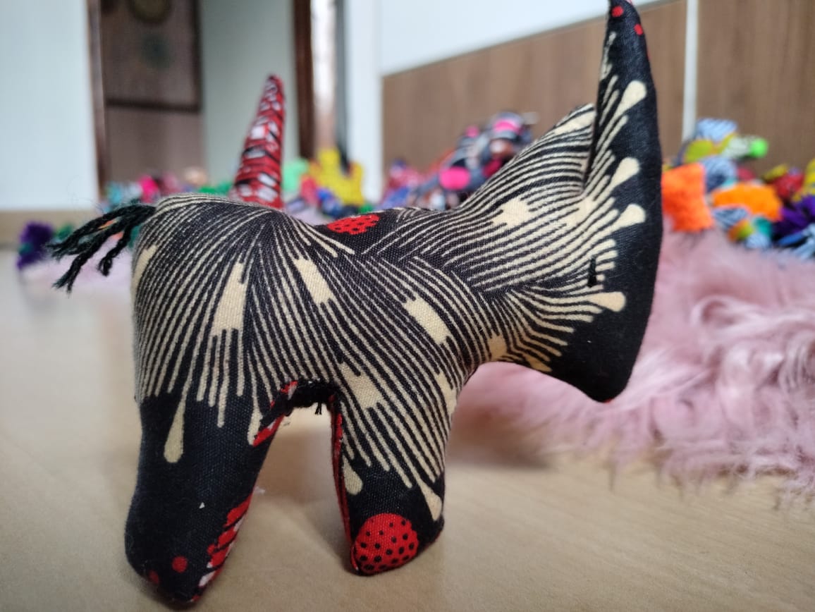 Rhino Kitenge toy, Kitenge toys, soft toys