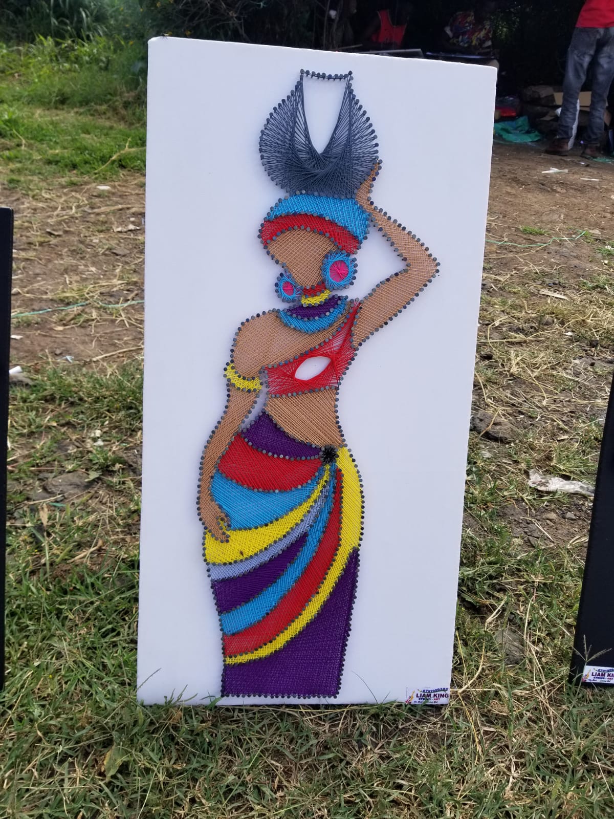 Woman with pot String Art