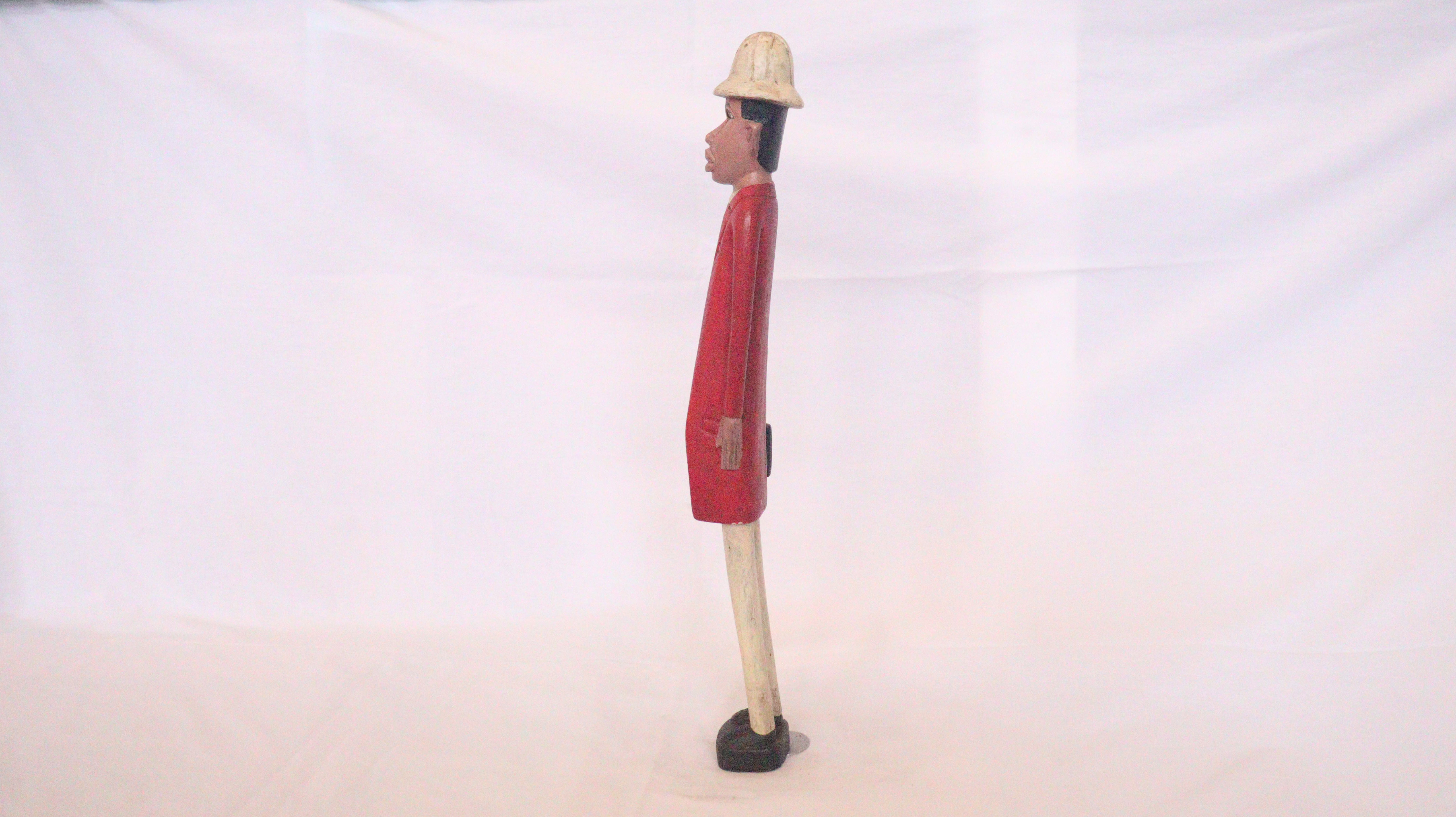 Intellectual Characters Statue, Ivory Coast Sculpture, Wooden Soldier Statue