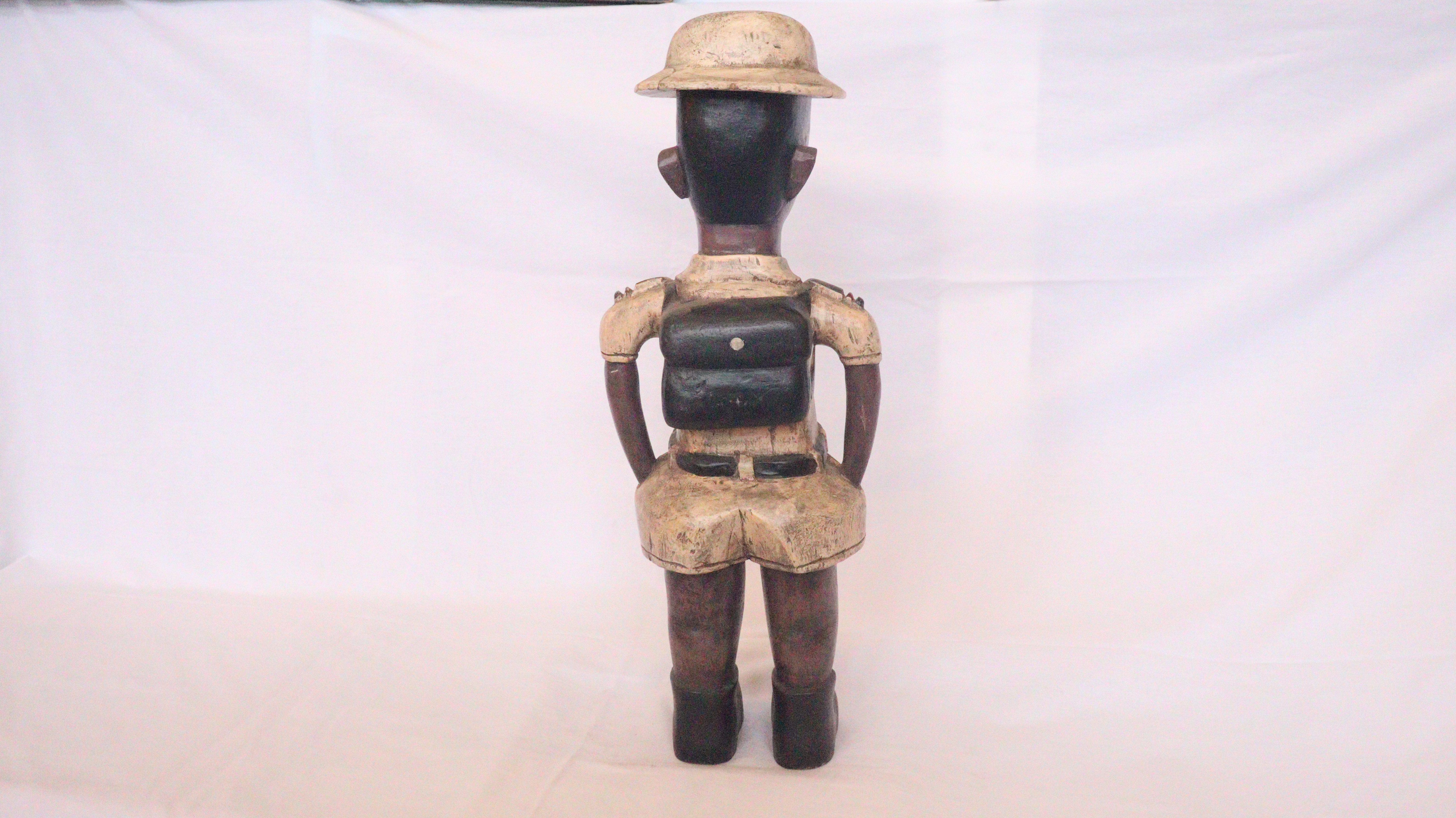 Belgium Colonial Statue, Belgium Statue, Soldier Statue, Wooden soldier statue