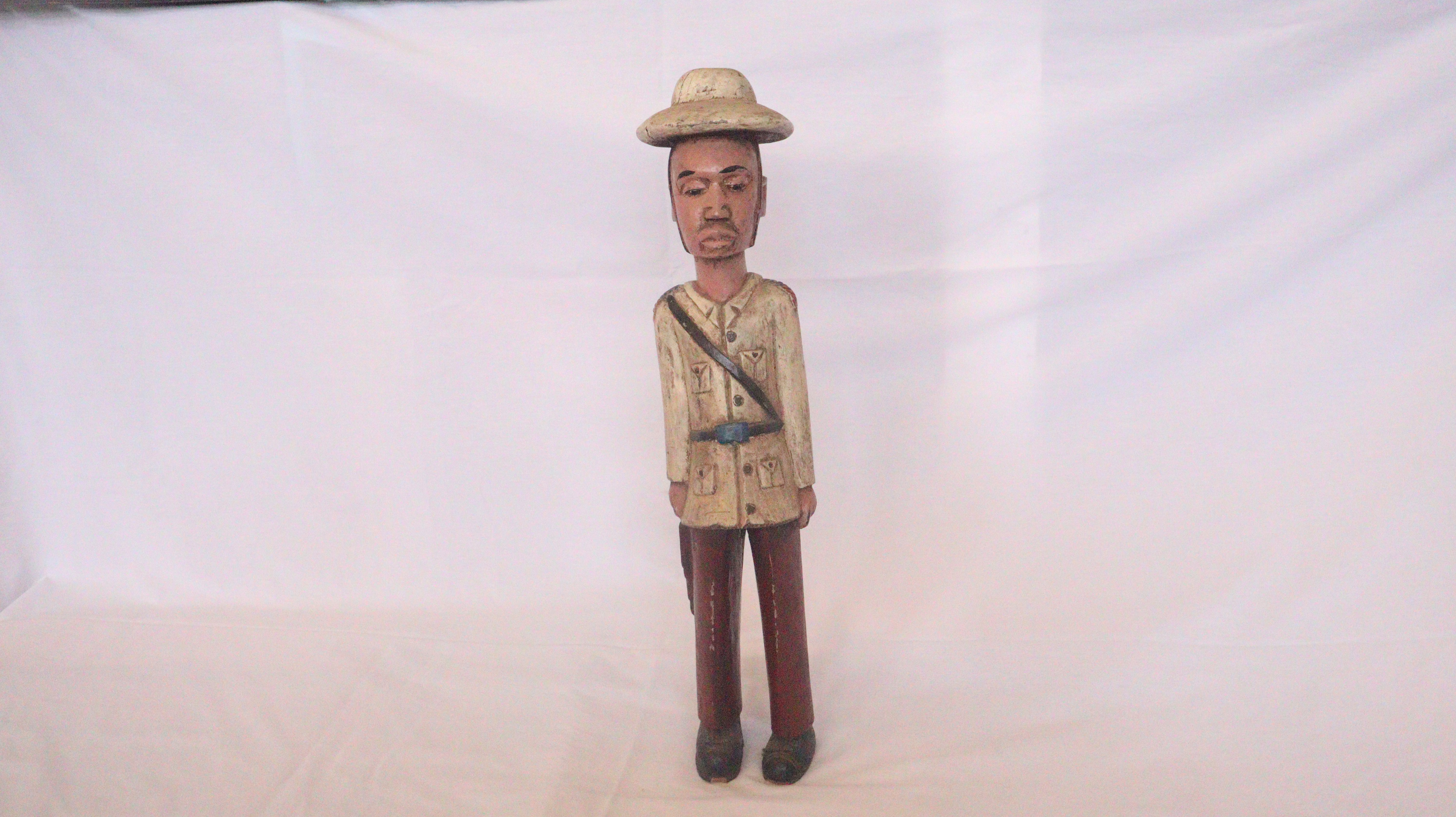 Antiques, Belgium colonial soldier, Colonial soldier, Statue, Soldier statue.