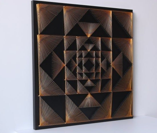 Black String Art, Black wall art, Wall Art, Home Decor