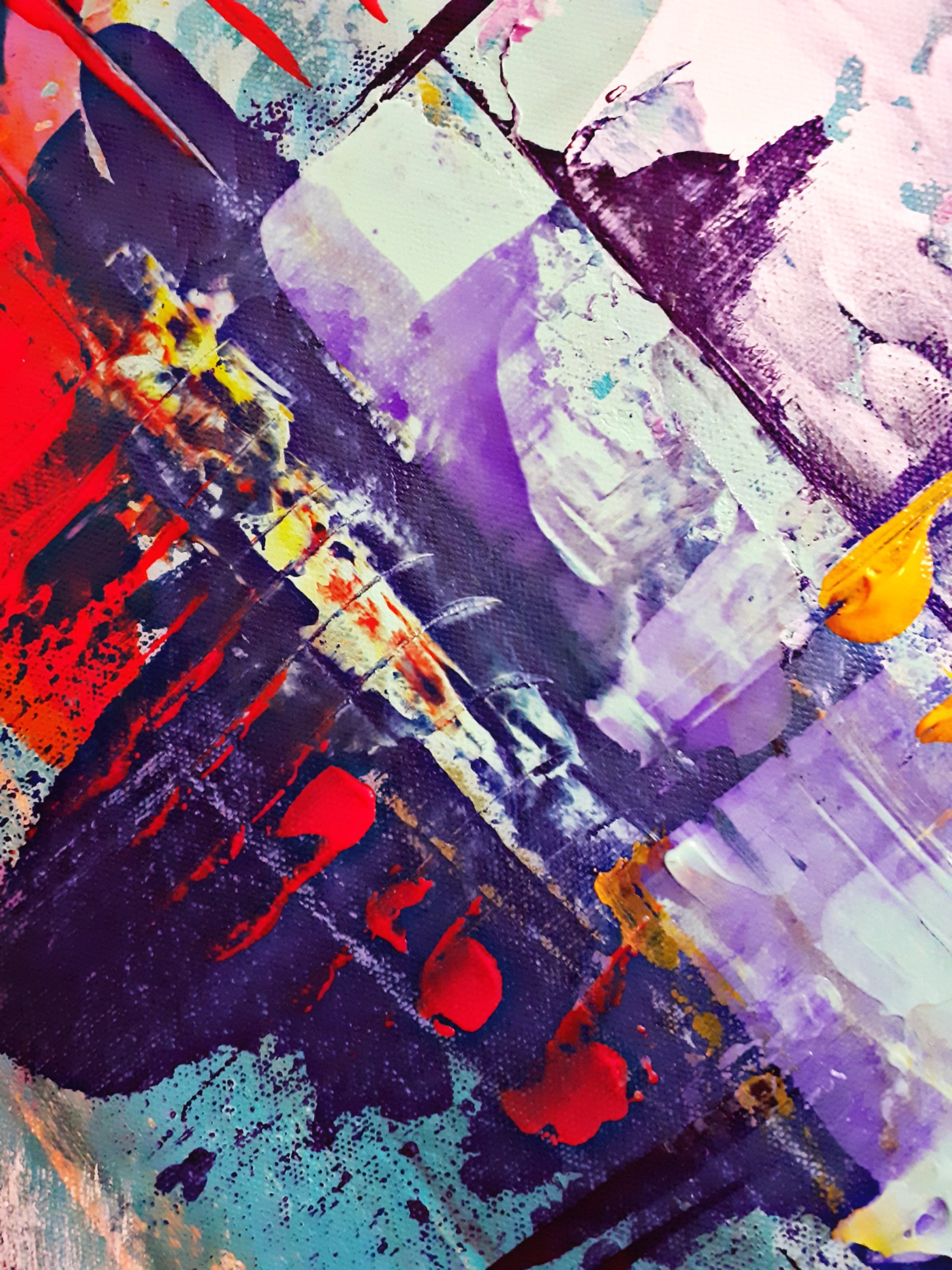 "Ladder" - Large original colorful abstract painting (textured), Large Wall Art, Wall decor