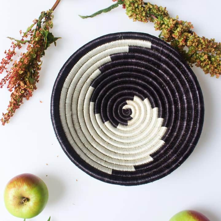 Black &amp; White Wall Decor Basket, Wall decor, Home decor