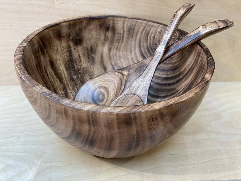 Medium Jacaranda Salad bowl, wooden salad bowl, Wooden bowl