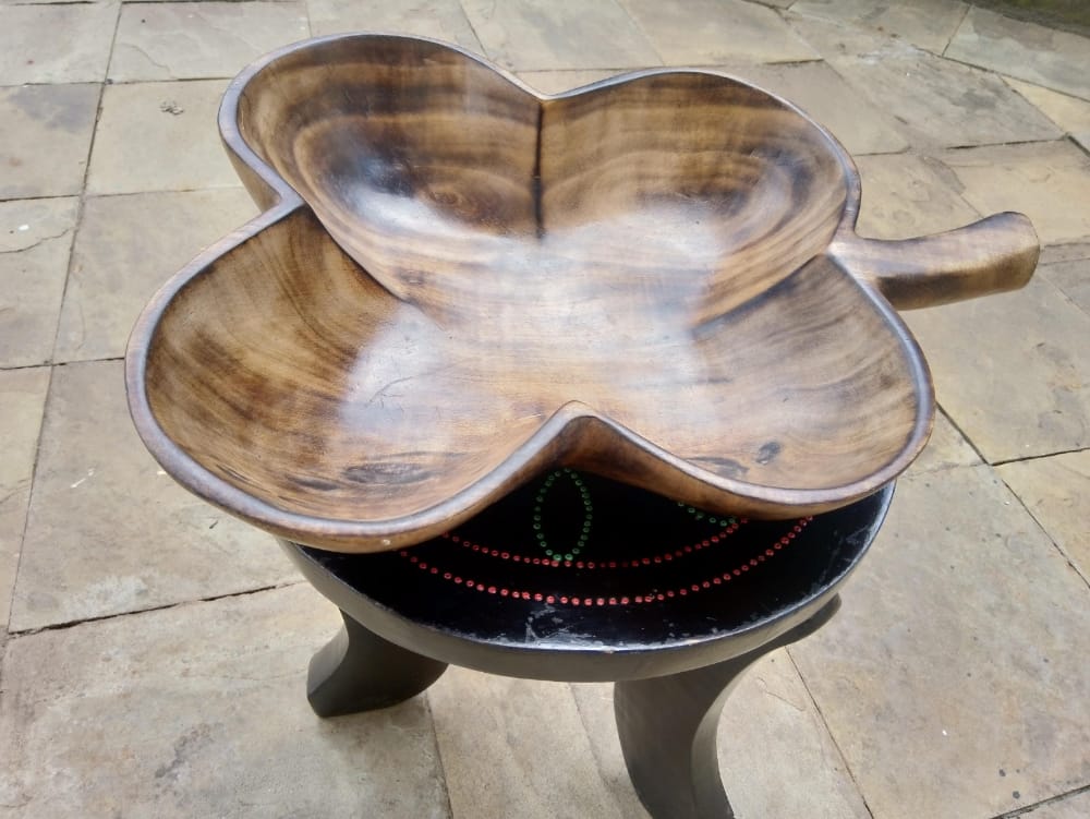 Leaf Wood Server Bowl (with handle)