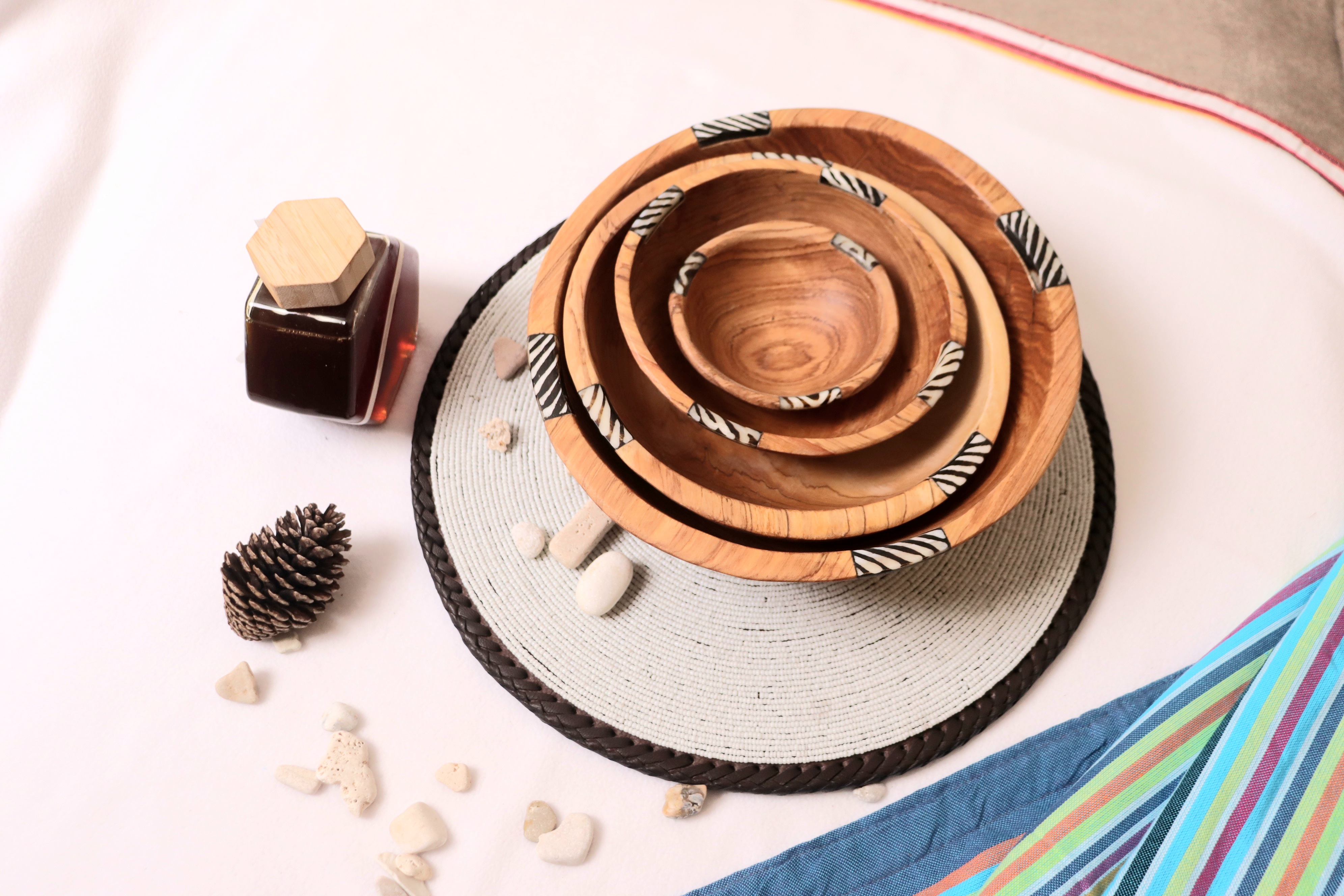 Handmade Wooden bowls set of 4, Wooden bowls