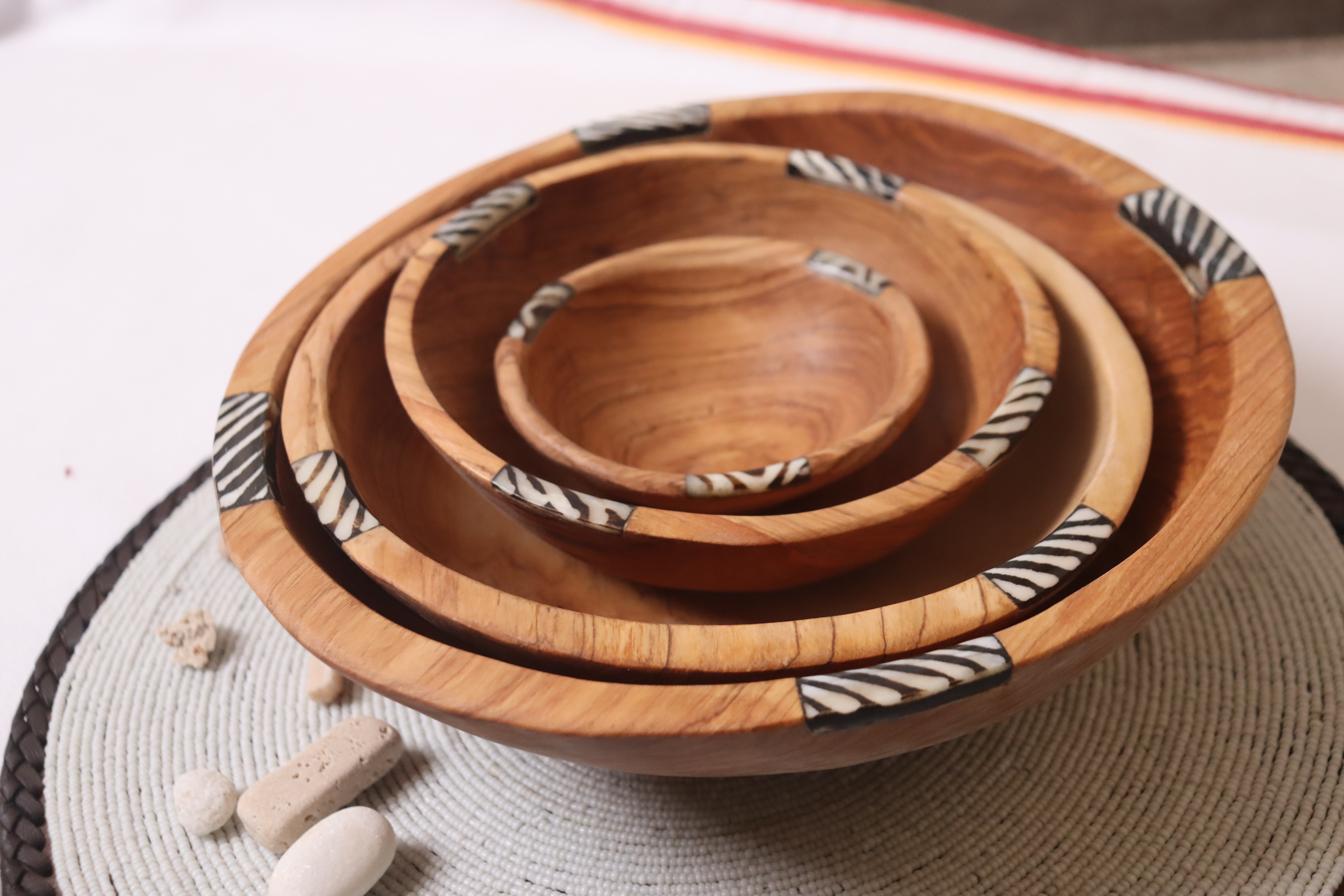 Handmade Wooden bowls set of 4, Wooden bowls