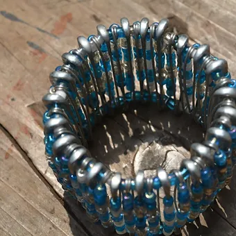 Safety Pin Bracelet with Beads