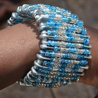Safety Pin Bracelet with Beads