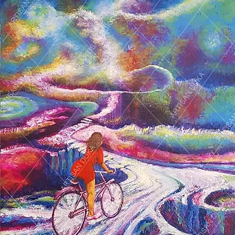 Riding Away Art, Wall art, Wall decor