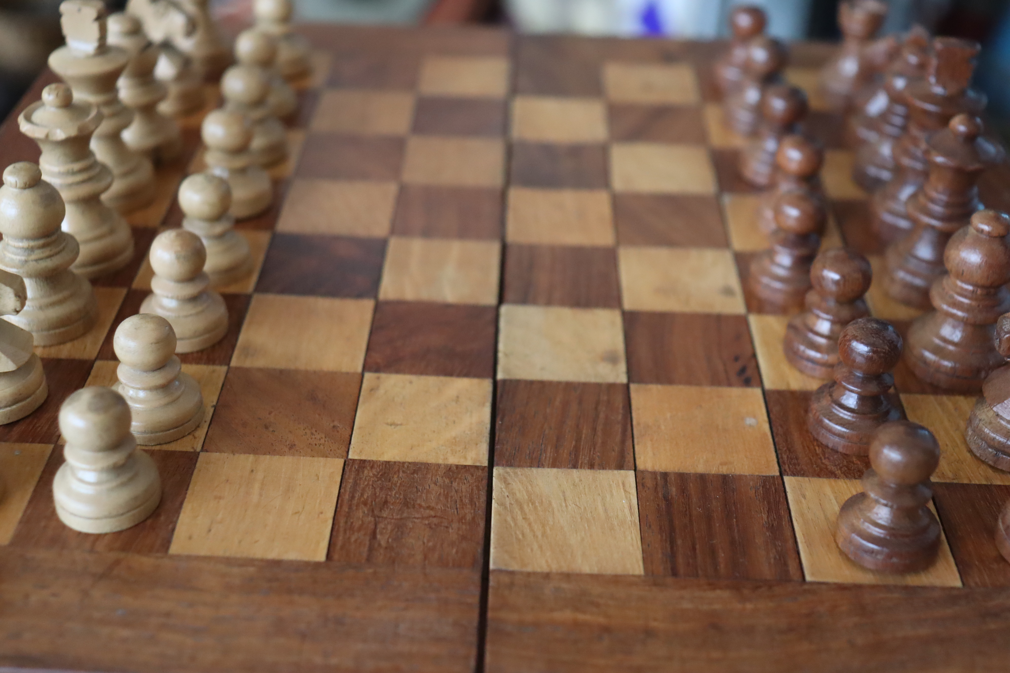 Rectangular wooden chess board