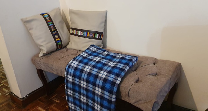 Blue and Black Maasai Fleece blanket, African Maasai blanket, Blue Throw