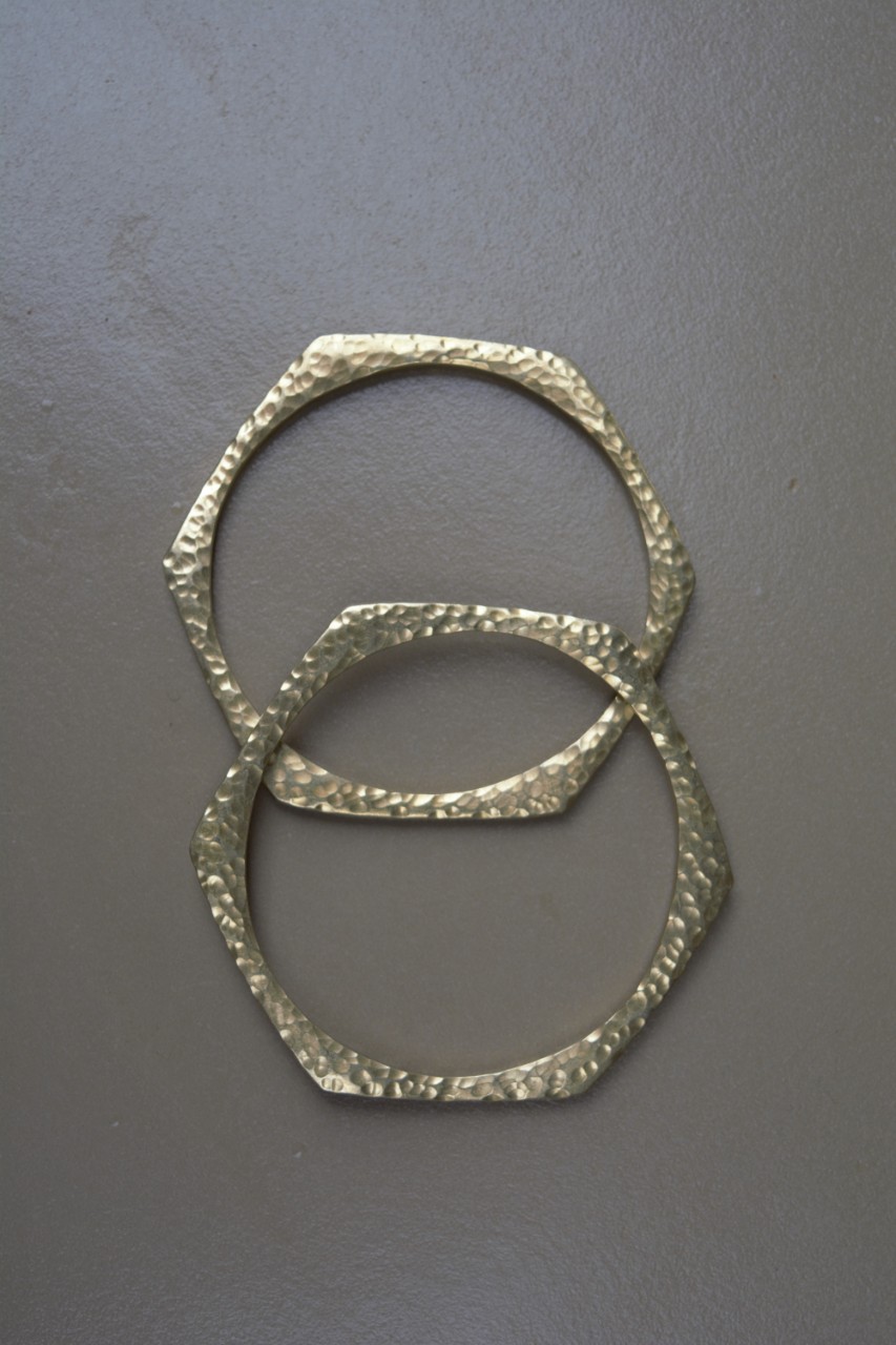 Brass Hexagon Bangles (Pair)