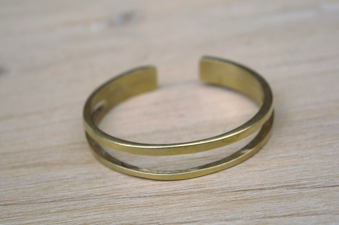 Brass Bangle with Oval Centre