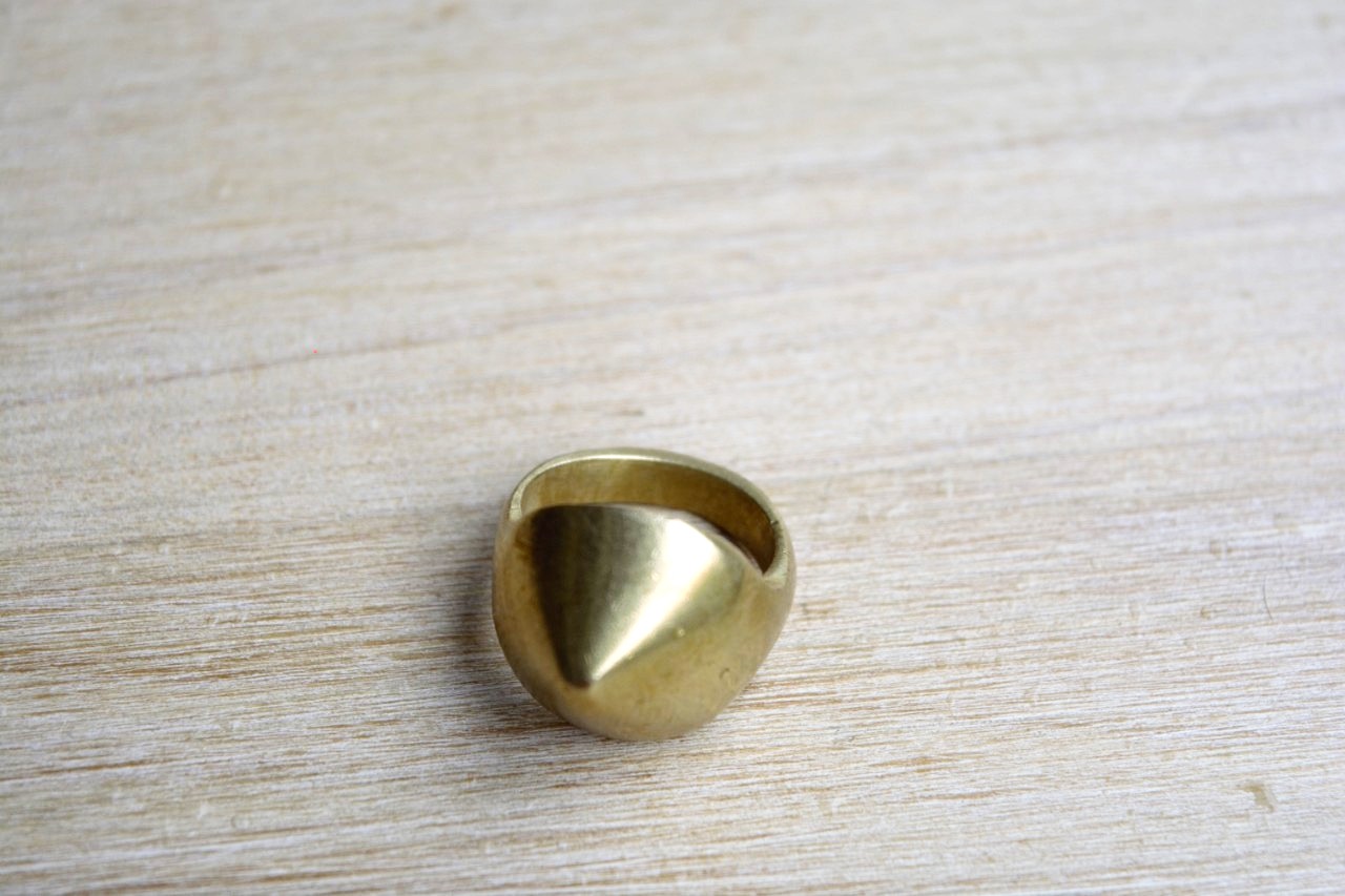 Pointed Circle Ring Hammered
