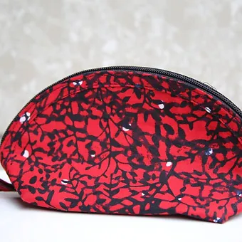 Zip Ankara fabric make up bag (pair)