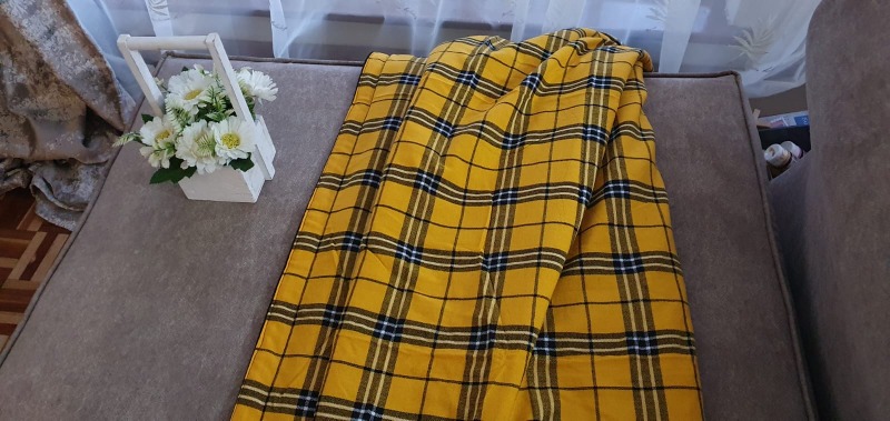 Yellow Maasai Fleece blanket, African throw Blanket, Yellow Maasai Blanket