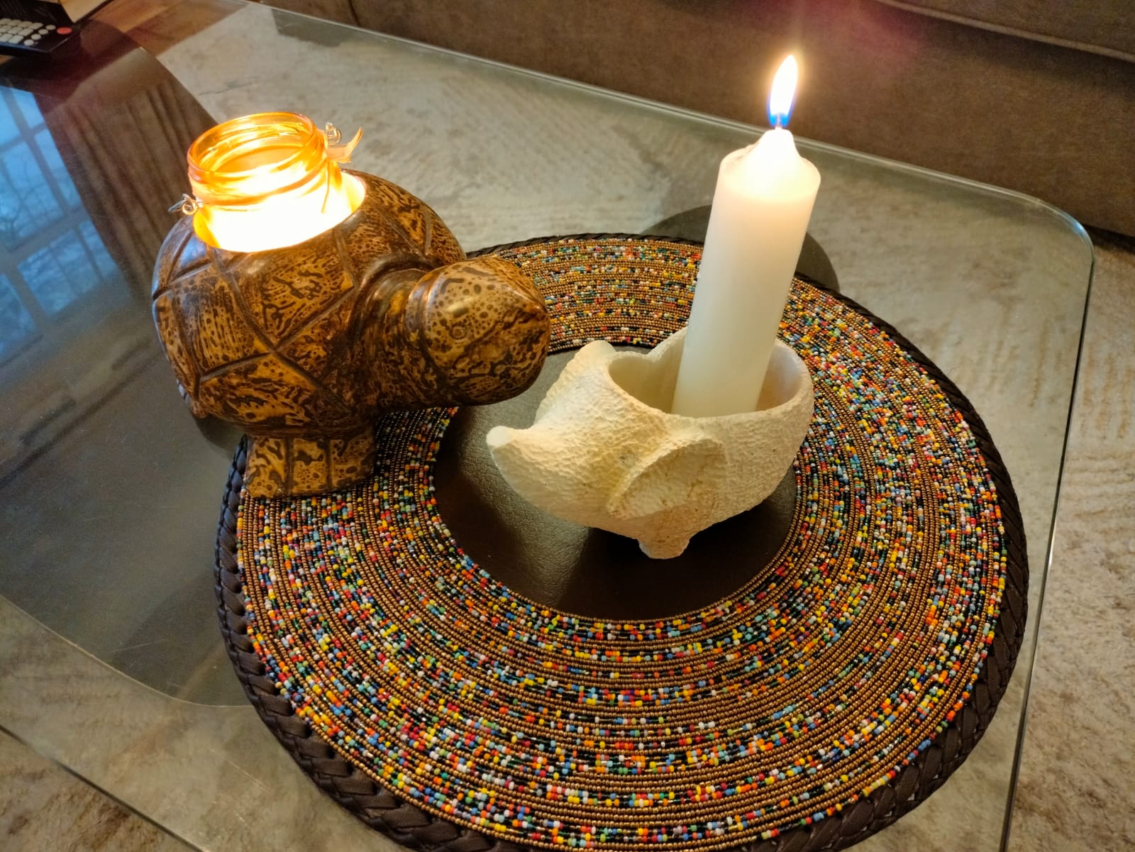 Textured elephant candle holders