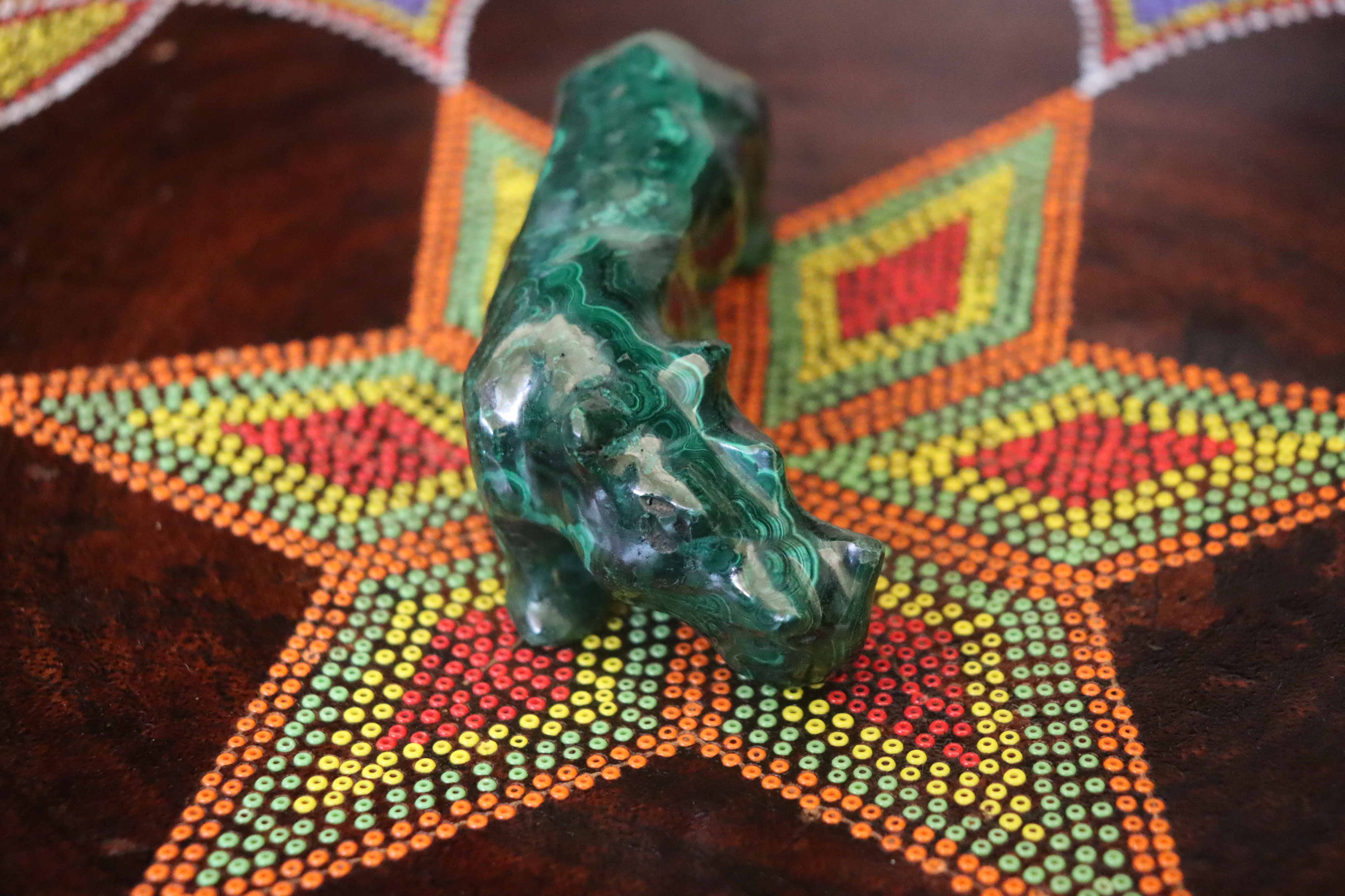 Rhino malachite stone decor