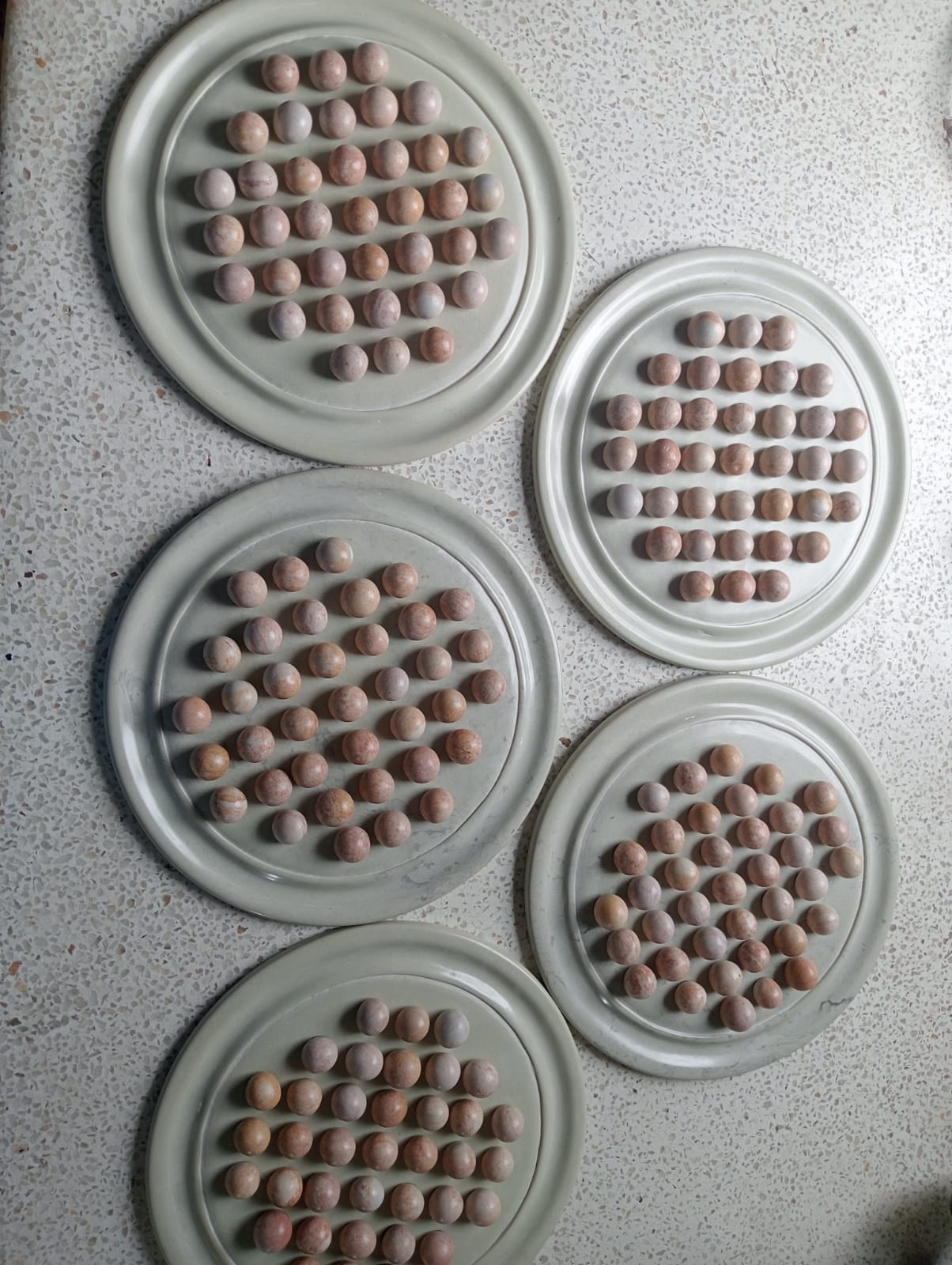 Solitaire Soapstone Board and Marbles