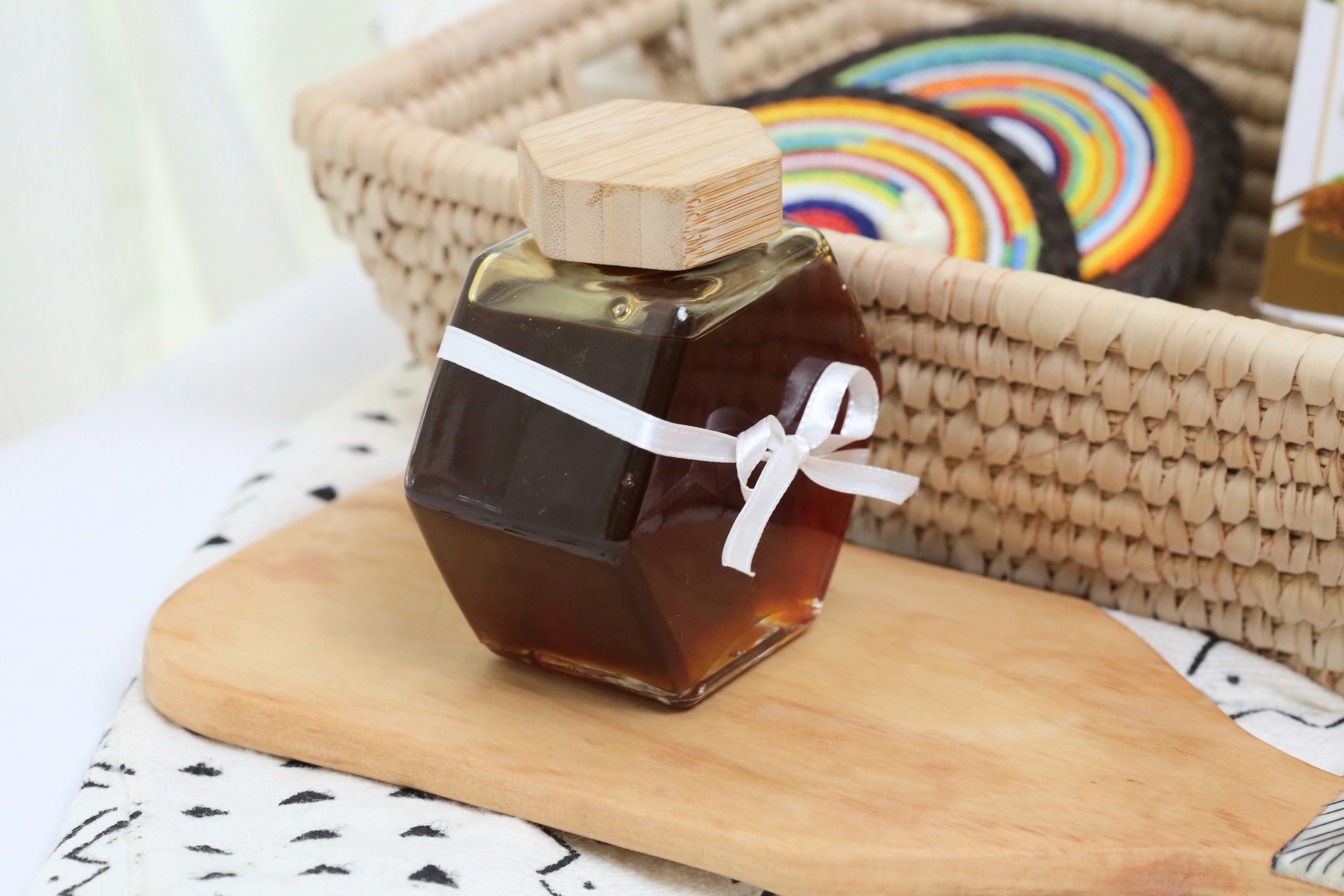 Gift Box of care. (Pruna tea, honey, beaded coasters)