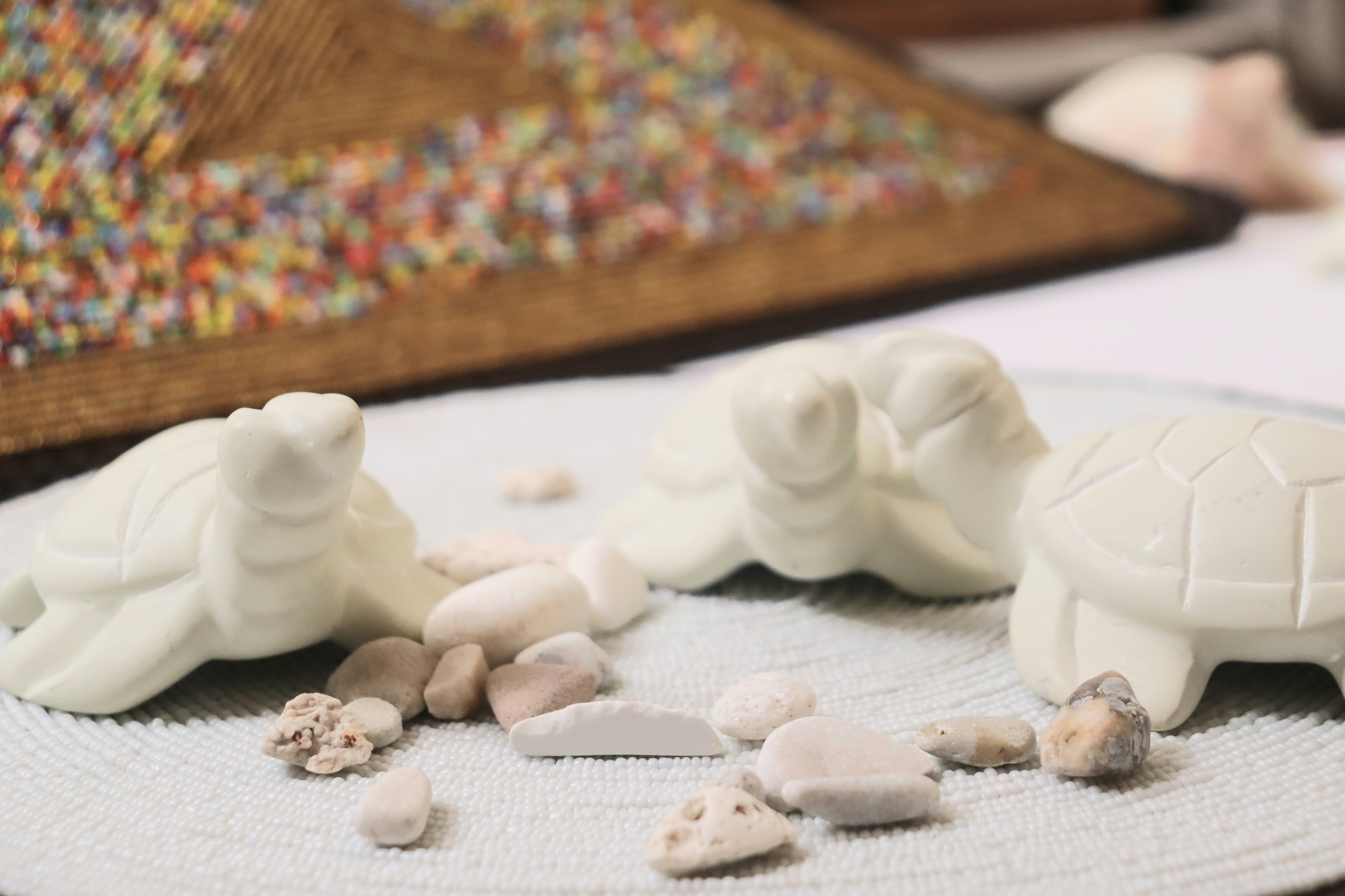 White turtle soapstone, Soapstone turtle decor, home interior decoration