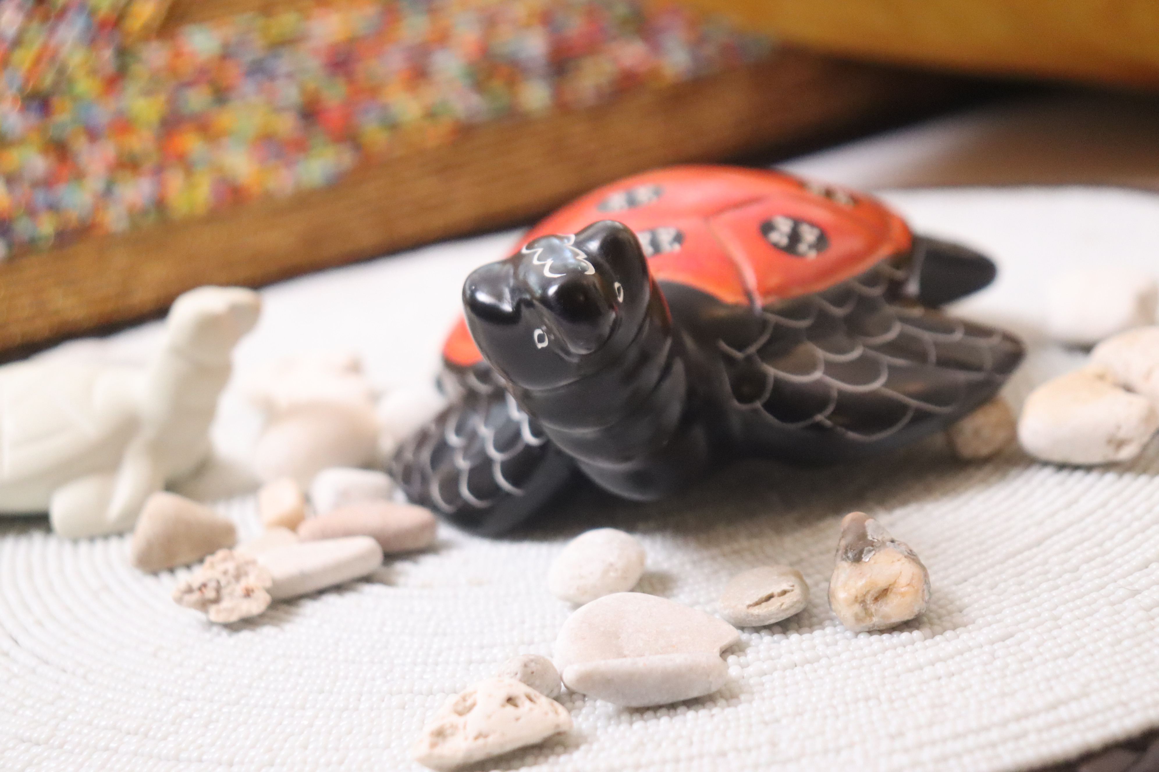 Red soapstone turtle, home decor soapstone, Turtle soapstone