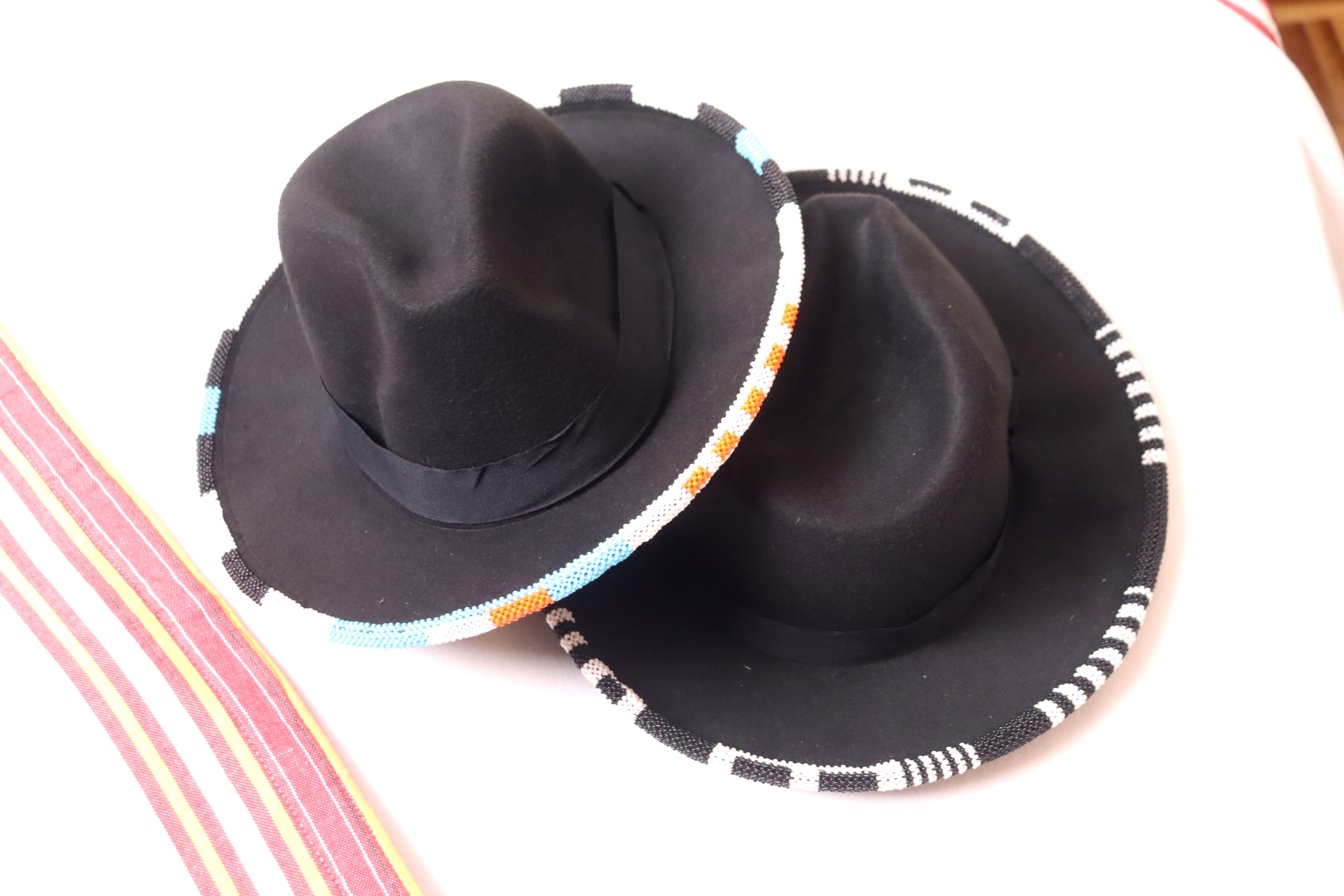 Pinched crown design black fedora hat